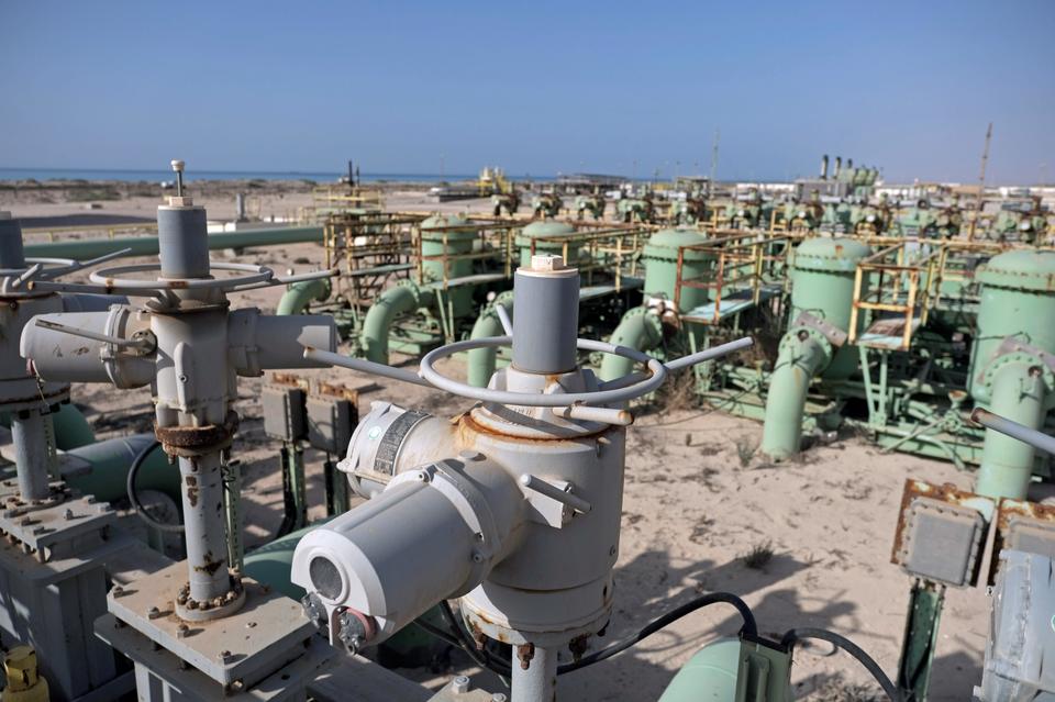 Pipelines are seen at the Zueitina oil terminal, after oil exports resume in Zueitina, west of Benghazi, Libya October 4, 2020. Recently, the country’s state-owned oil company has been working at a nearly fully-operational level.