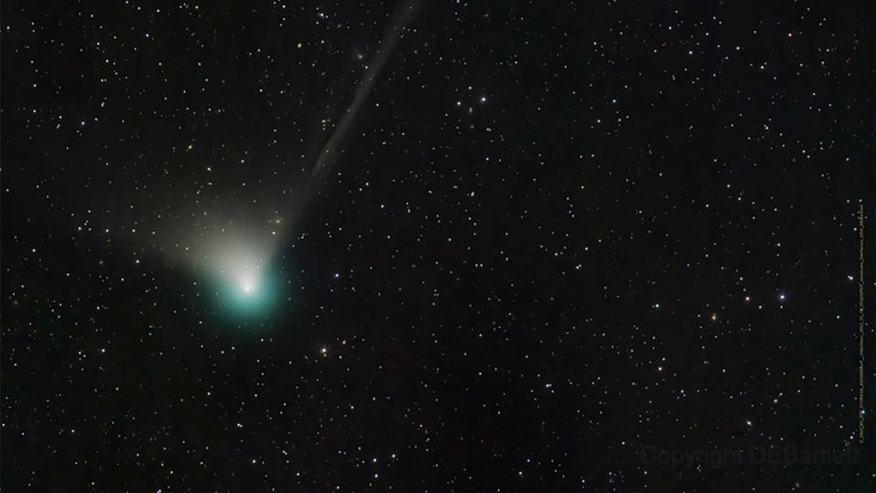 While the comet will be brightest as it passes Earth in early February, a fuller moon and city lights could make spotting it difficult.