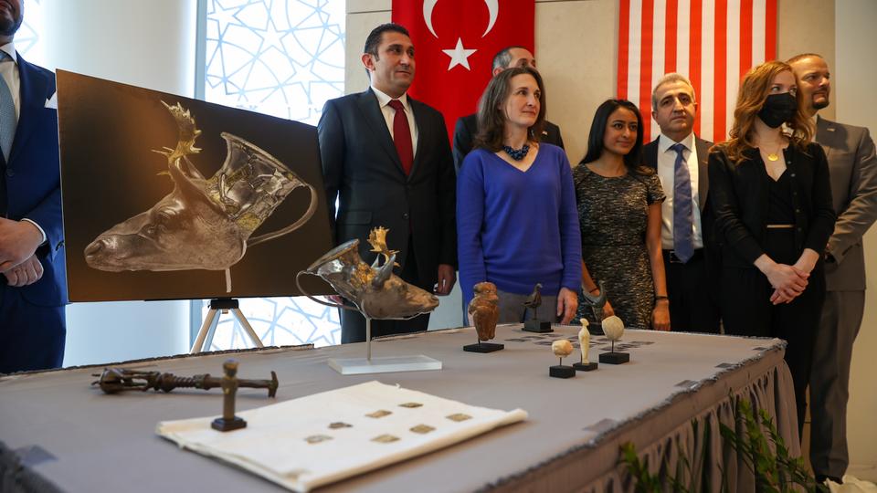 File - Turkish Consul General to New York Reyhan Ozgur said 1,203 cultural properties were returned to Türkiye between 2002 and 2023.