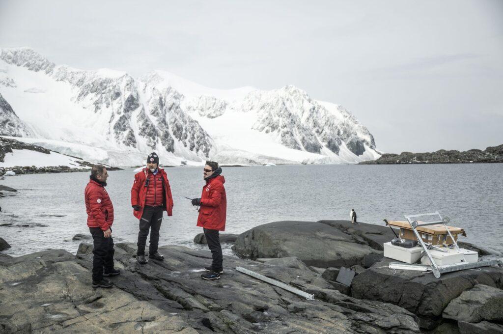 Turkish scientists at an area where they arrived to conduct their research as part of Türkiye's 8th National Antarctic Science Expedition, Horseshoe Island, Antarctica, Feb. 10, 2024. (AA Photo)