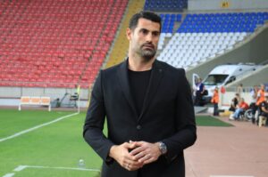 Hatayspor head coach Volkan Demirel after the loss to Istanbul Başakşehir at Mersin Stadium, Mersin, Türkiye, April 24, 2024. (IHA Photo)