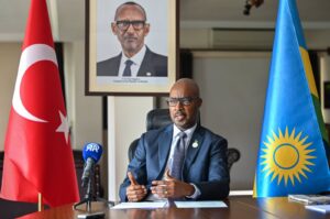 Ambassador Charles Kayonga, Rwanda’s new envoy to Türkiye, talks to Anadolu Agency (AA) at his office in Ankara, Türkiye, April 30, 2024. (AA Photo)