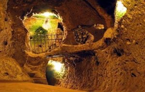 The Mucur Underground City in Kırşehir's Mucur District is temporarily closed to visitors due to the risk of collapse and water damage, Kirşehir, Türkiye, May 14, 2024. (DHA Photo)